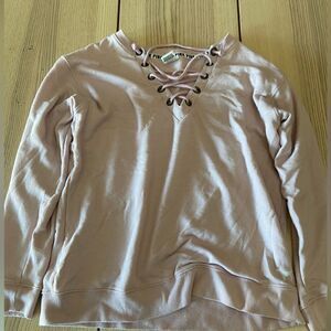 PINK Victoria Secret Lace Up Pullover Sweater Size M